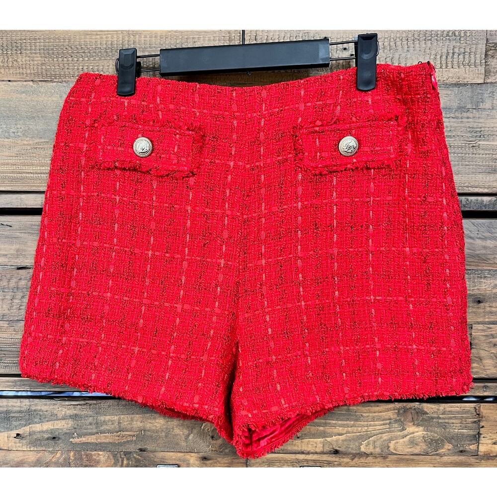 GENERATION LOVE Bunnie Tweed Shorts in Red Sz 10 NWT